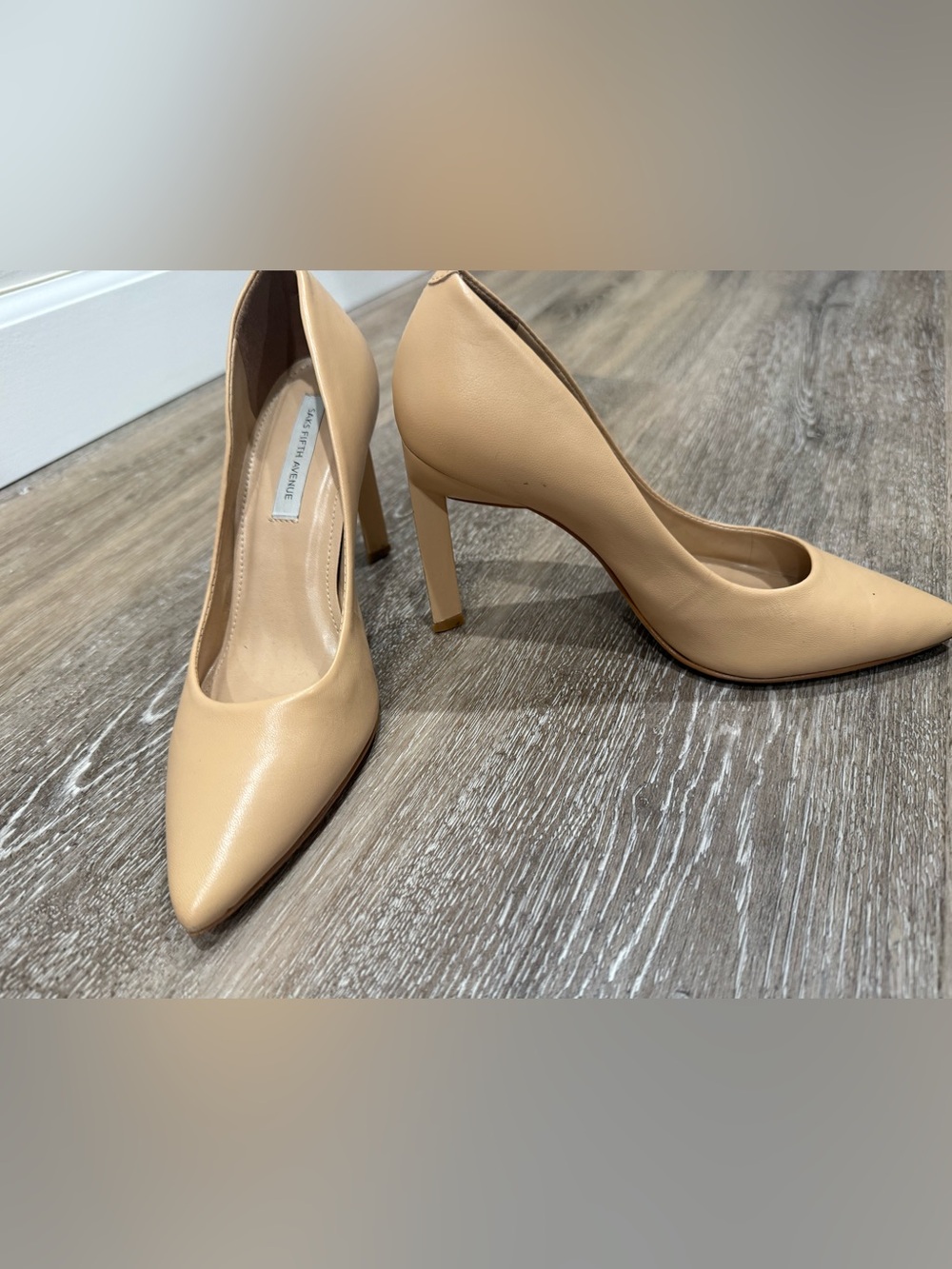 Saks Fifth Avenue Nude Pointed-Toe Stiletto Pumps